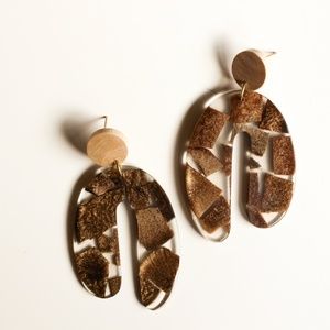 Acrylic and Wood Statement Arch Earring